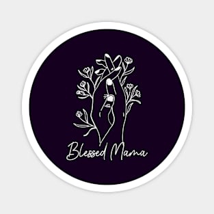 Blessed Mama Distressed Floral  - Celebrate Motherhood in Style Magnet